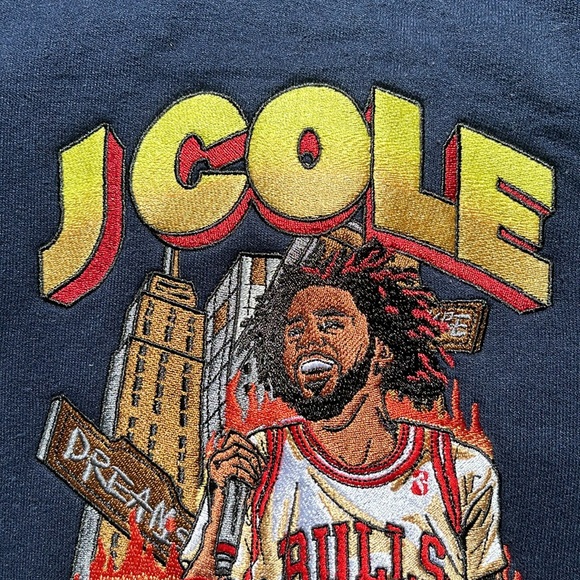 JCole Tale of Two Cities Custom Handmade Embroidered Crewneck Longsleeve Sweater - Picture 4 of 10
